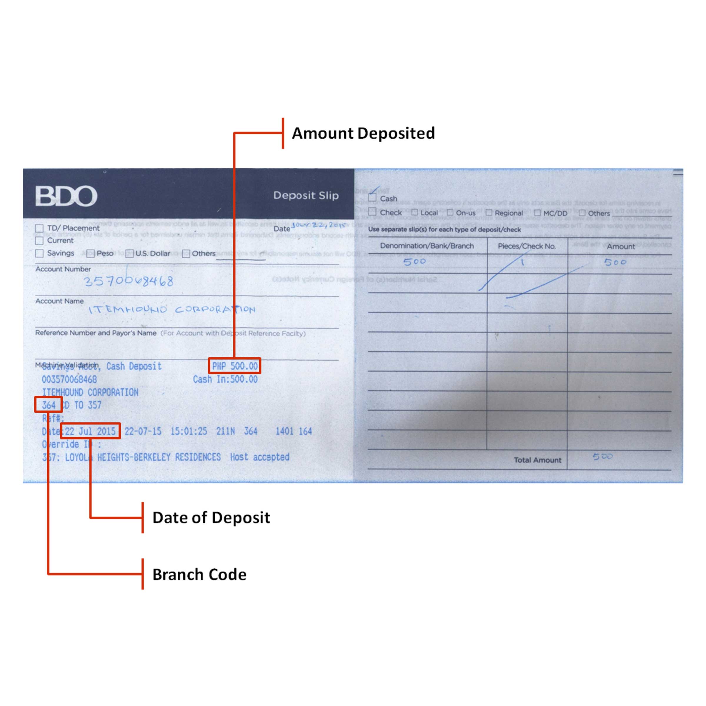 how to deposit cheque in bdo machine